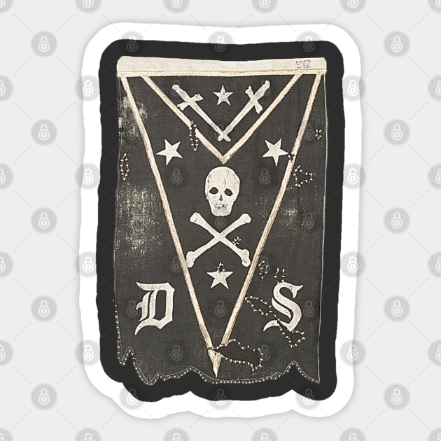 Pirate Skull Pennant Sticker by MotoGirl